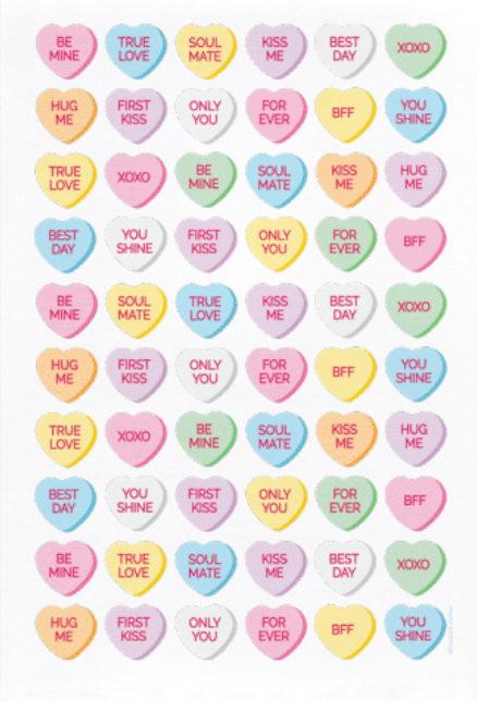 Conversation Hearts Hand Towel