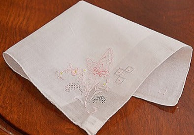 Pink Butterfly Handkerchief