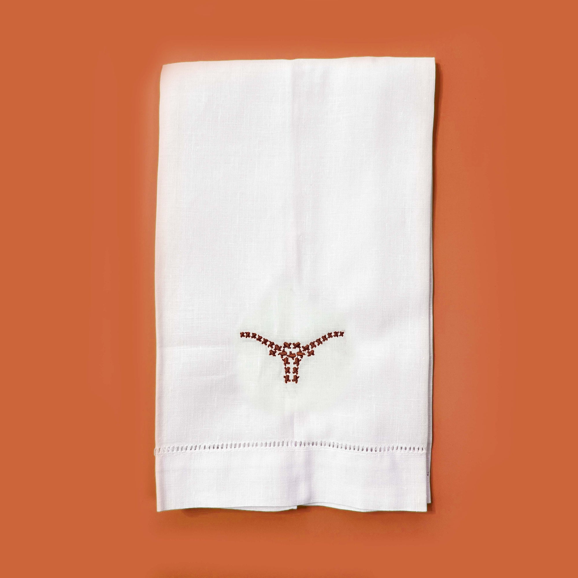 Honey + Hank Texas Longhorns Embroidered Guest Towel - Burnt Orange