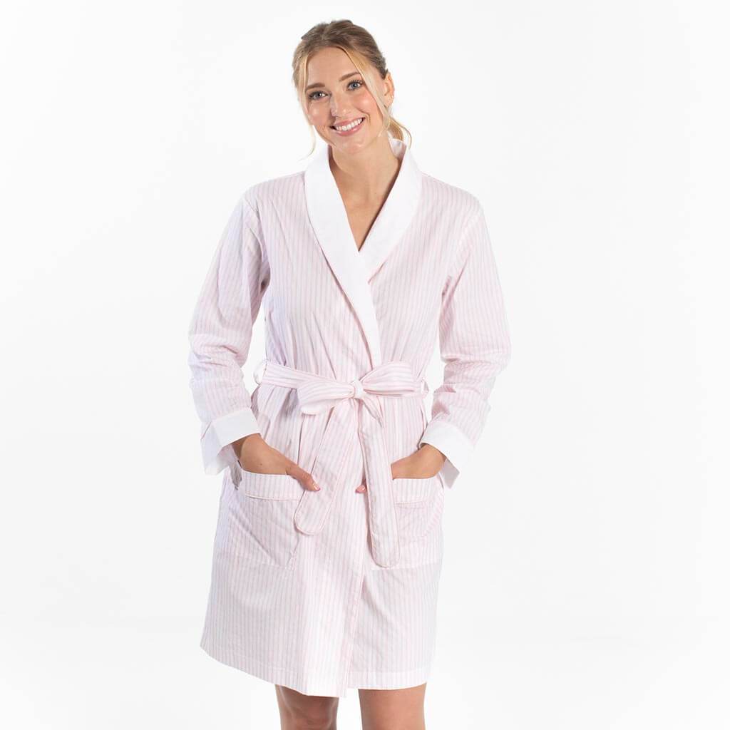 Cotton Sateen Robe, Assorted Colors