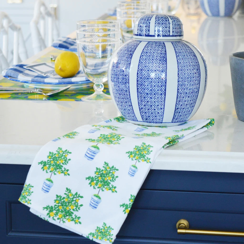 Cotton Tea Towel | Lemon Tree Pattern