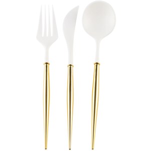 Bella Cutlery White/Gold S/24