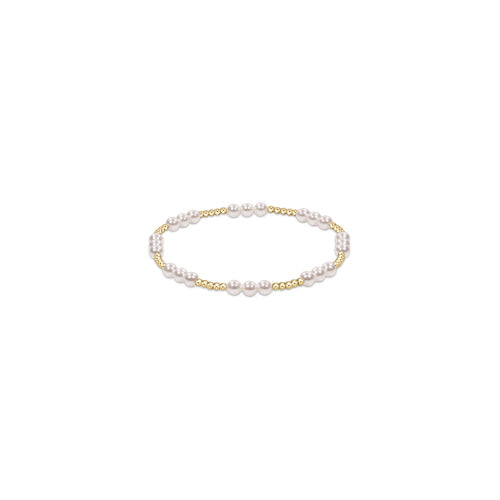 Classic Joy Pattern Bead Bracelet - Pearl