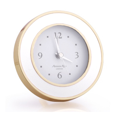 Enamel Round Alarm Clock, Assorted Colors